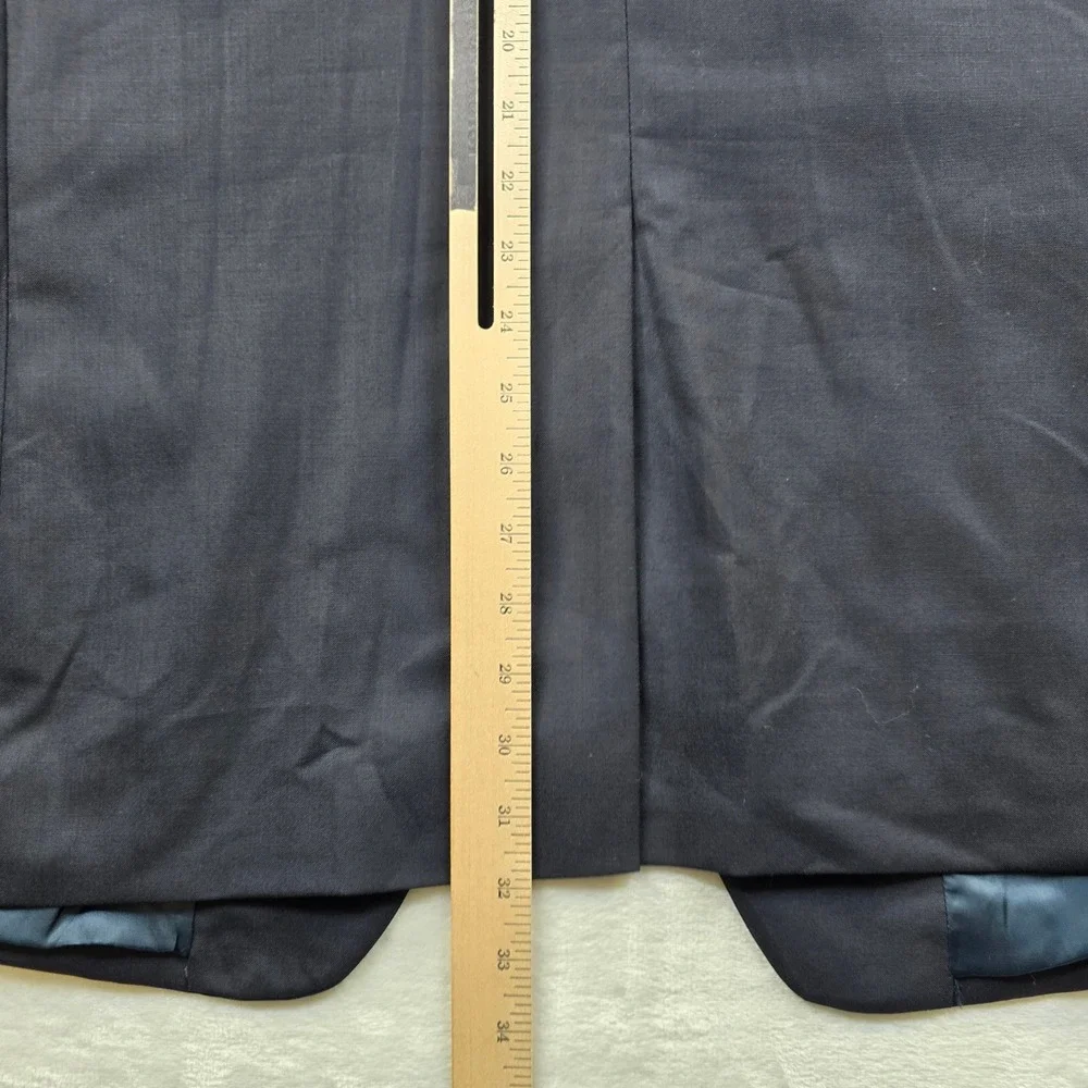 JoS A Bank Wool Blazer Mens 50R‎ Navy Blue Metal Gold Crest Buttons Sport Coat